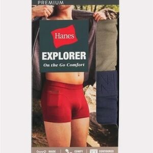 Hanes explorer 2 pack men’s boxers tan and purple brand new size small 28’-30’